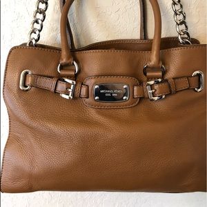Michael Kors large Hamilton Bag Tan  Black trim